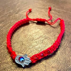 Red evil eye adjustable String Bracelet